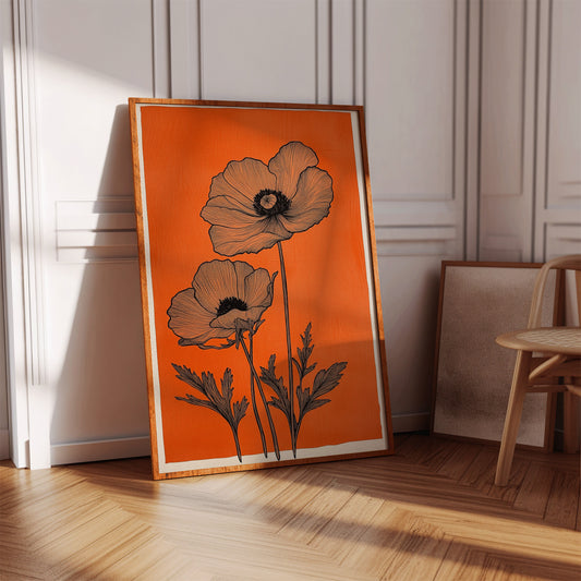 Poppies Draw Lines Against Sunset