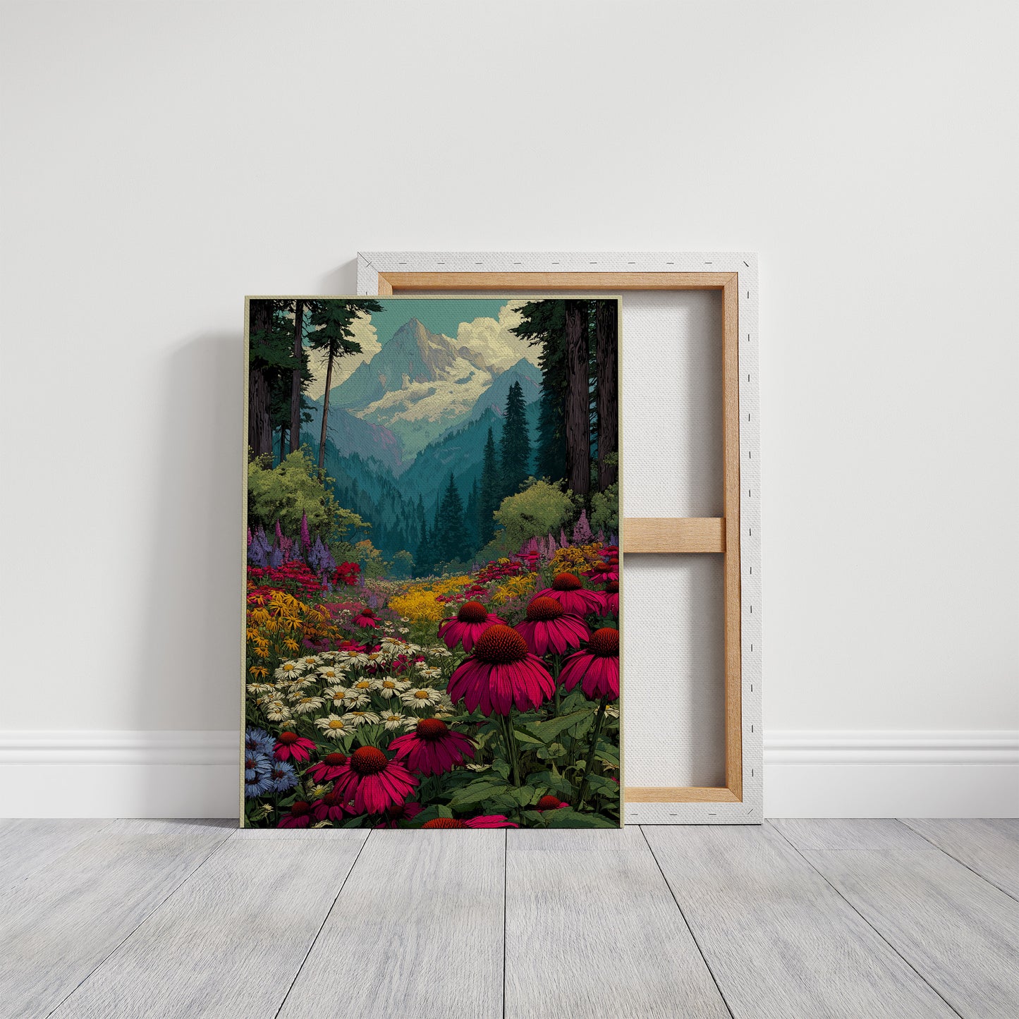 Wildflower Vista: Retro National Park Poster