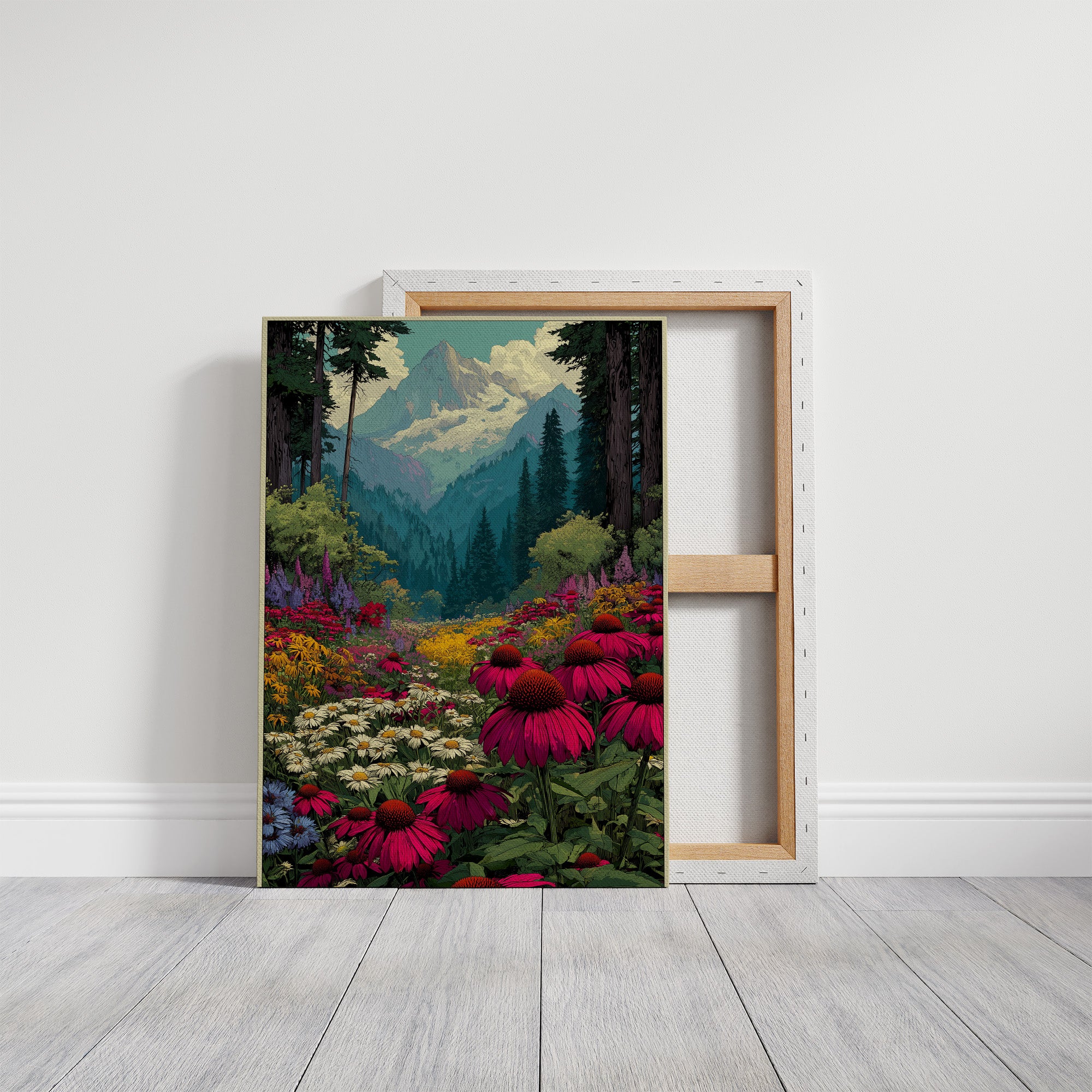 Wildflower Vista: Retro National Park Poster