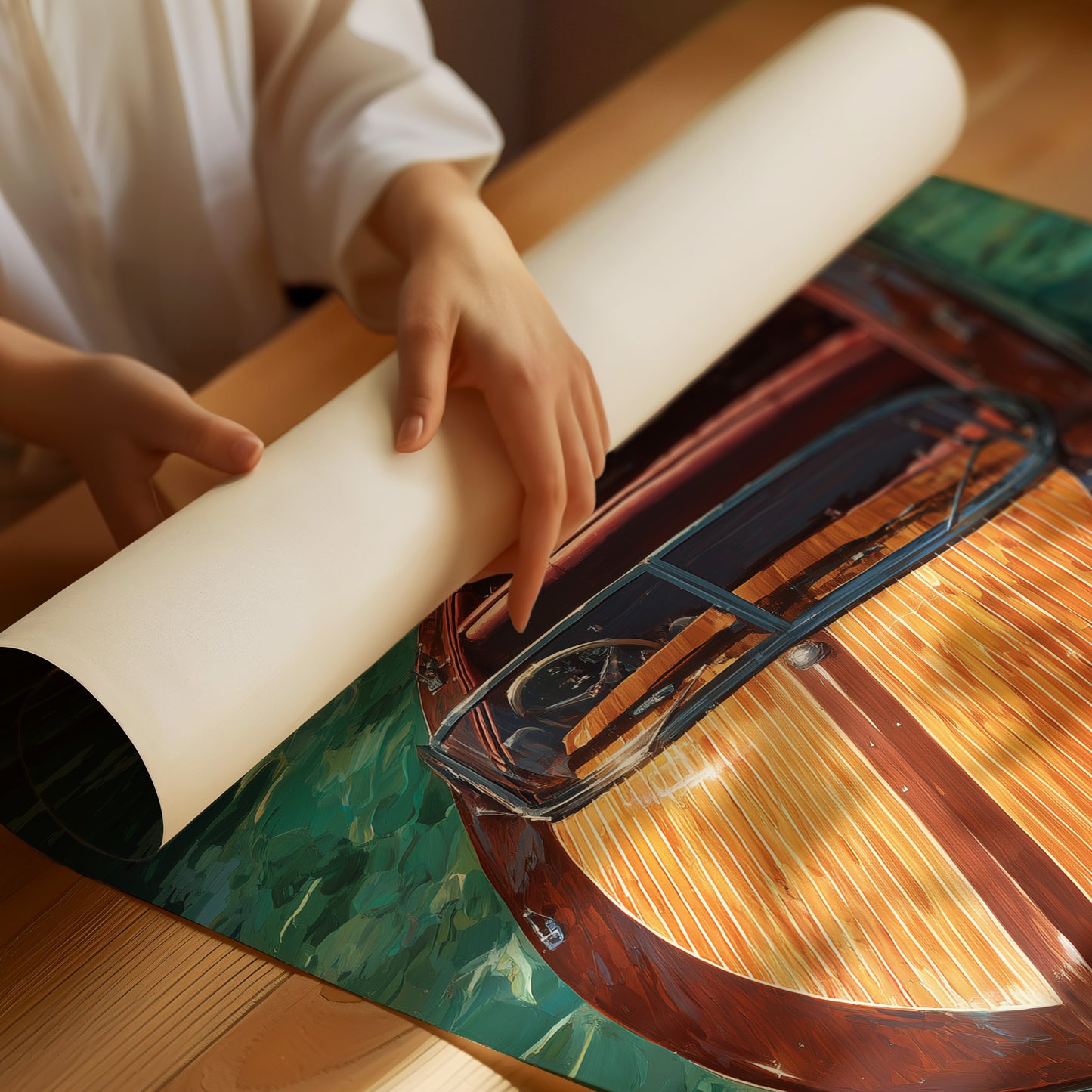 Mahogany Glides Through Emerald Waters