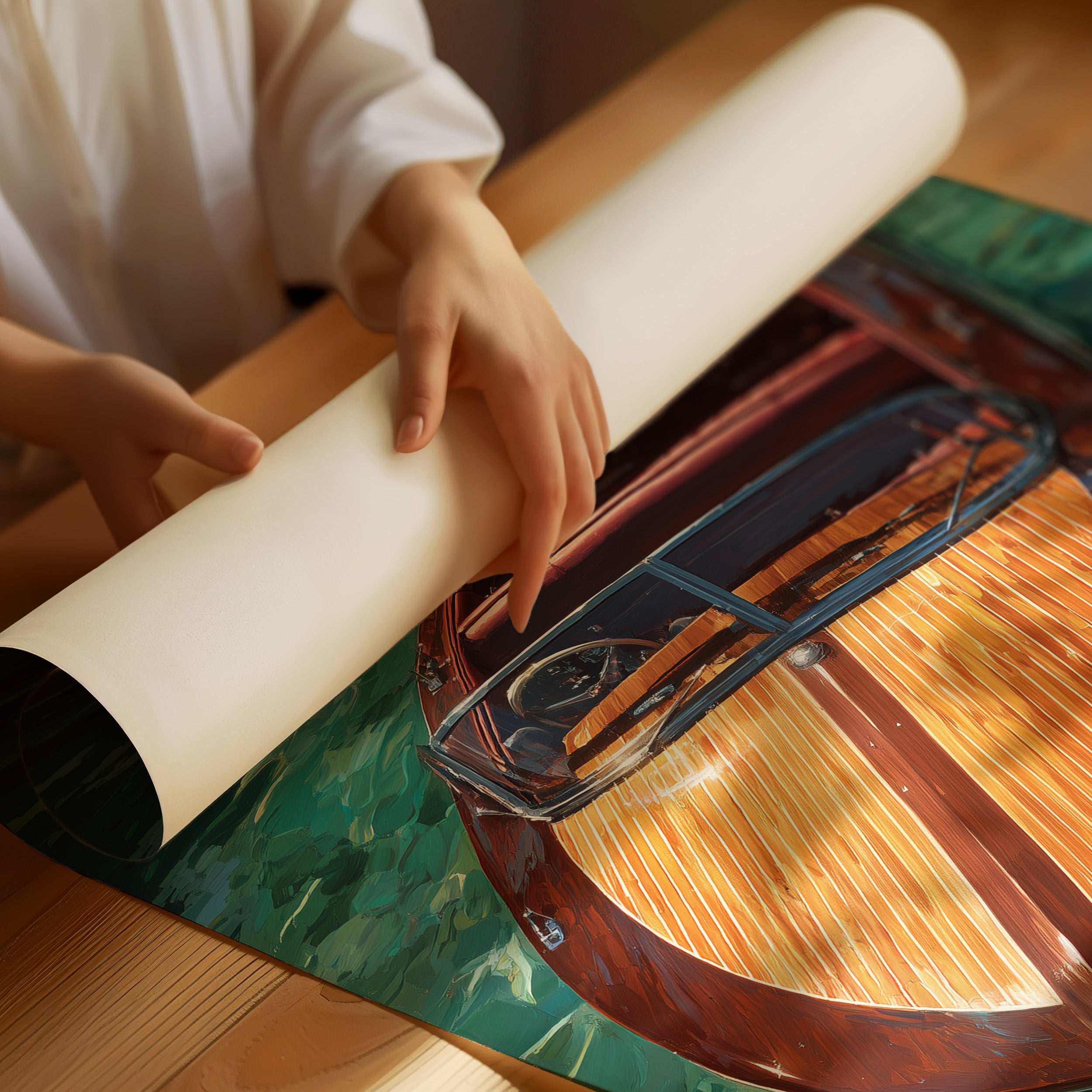 Mahogany Glides Through Emerald Waters