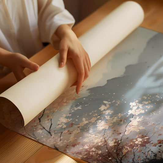 Cherry Blossoms Meet Mountain Lake