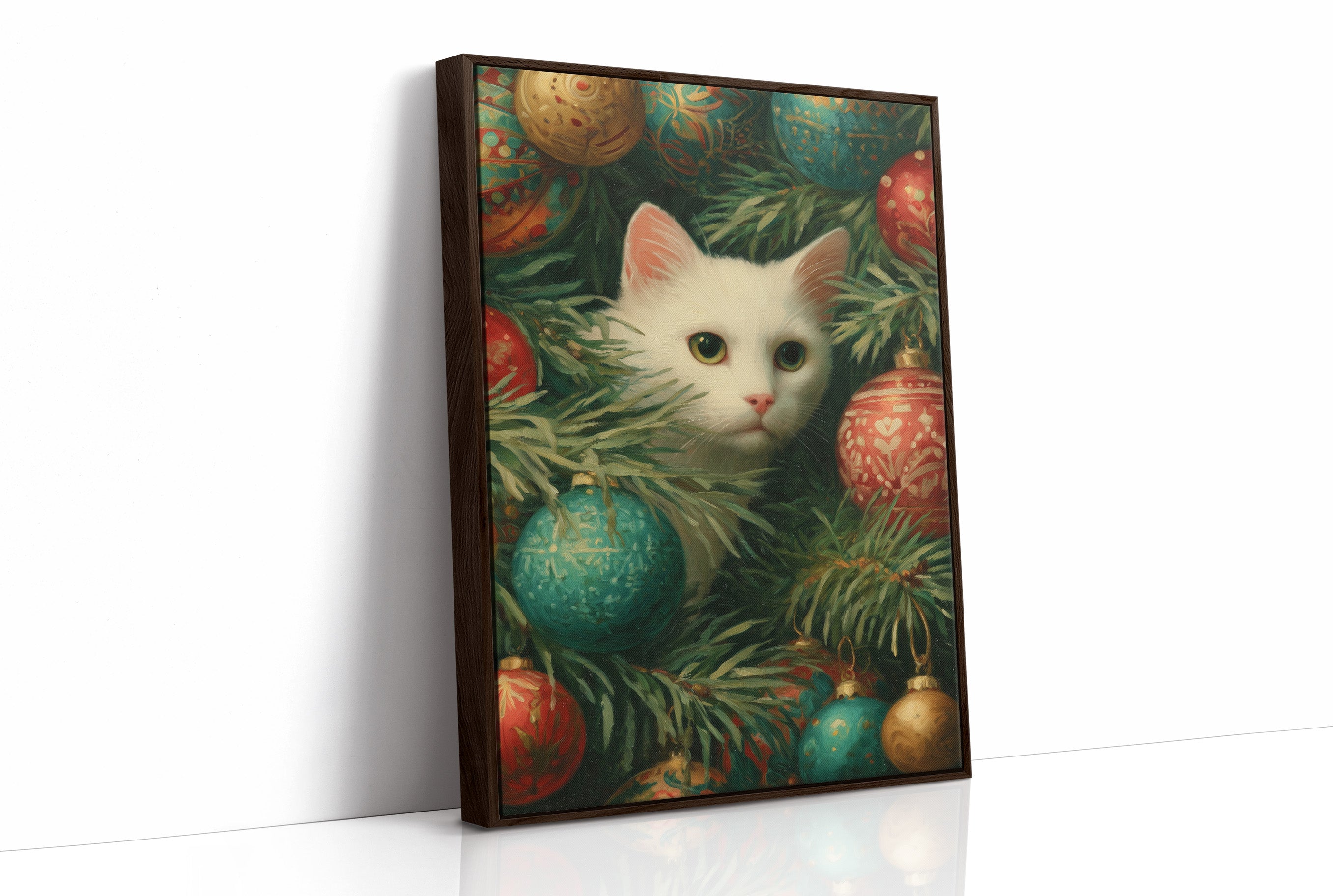 Yuletide Curiosity Among Evergreen Boughs