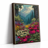 Wildflower Vista: Retro National Park Poster
