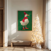 Festive Duck Wears Winter Woolens
