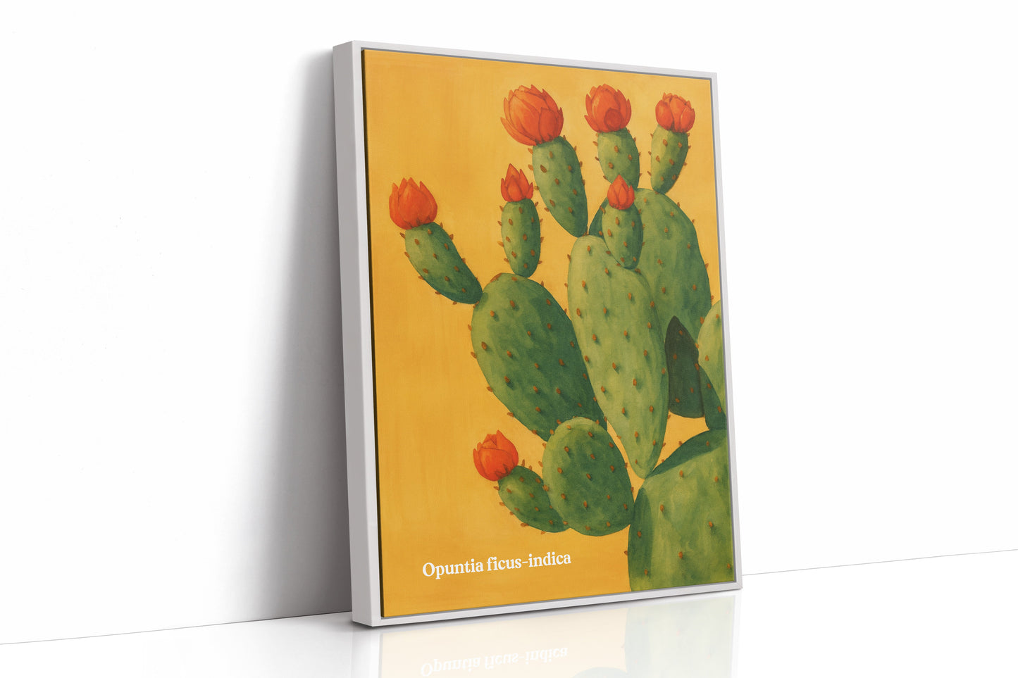 Desert Bloom Against Golden Sky