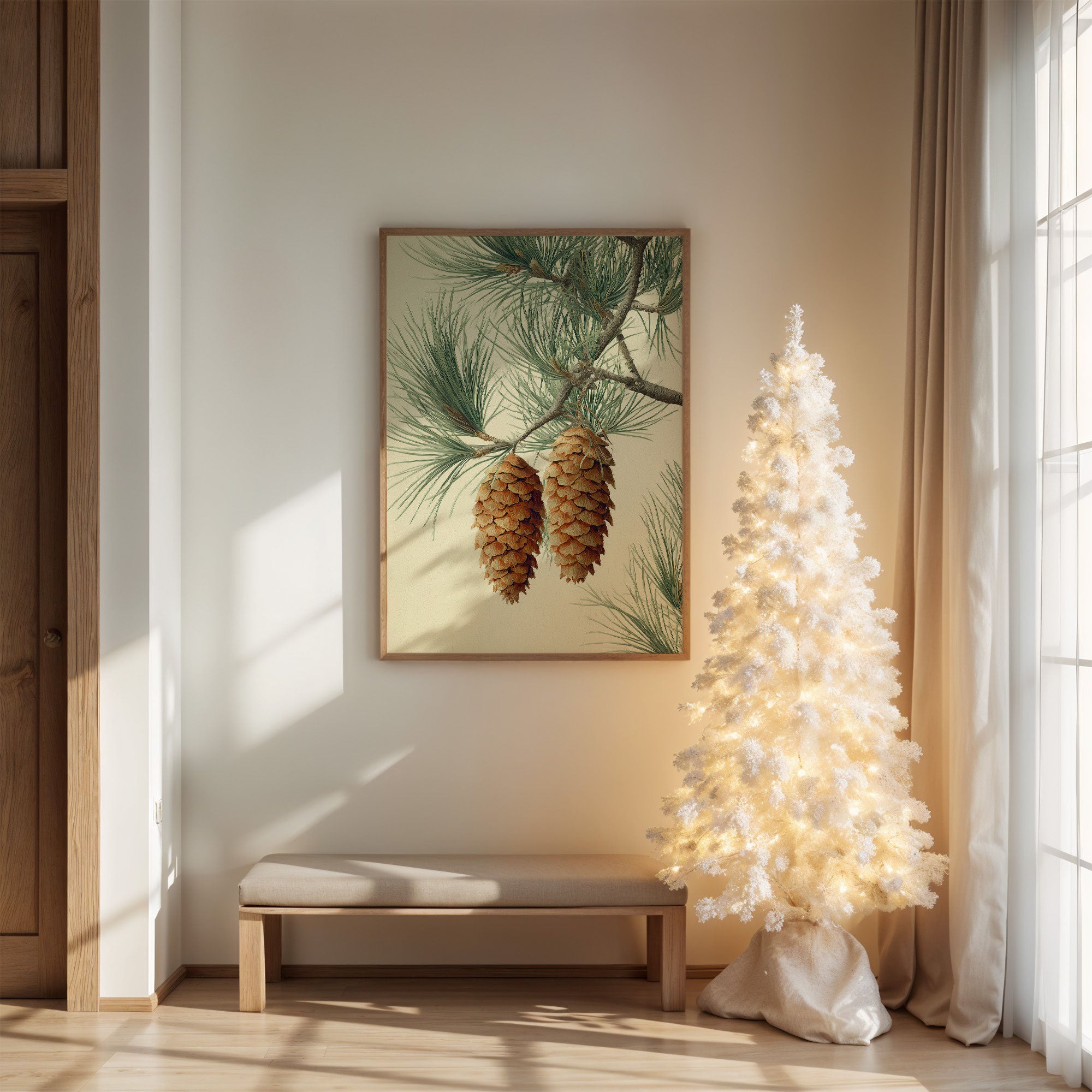 Pine Cones Dance In Winter's Light