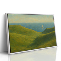 Sailboat Beyond the Green Hills