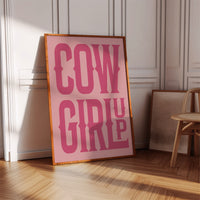 Cowgirl Up Pink Western Poster