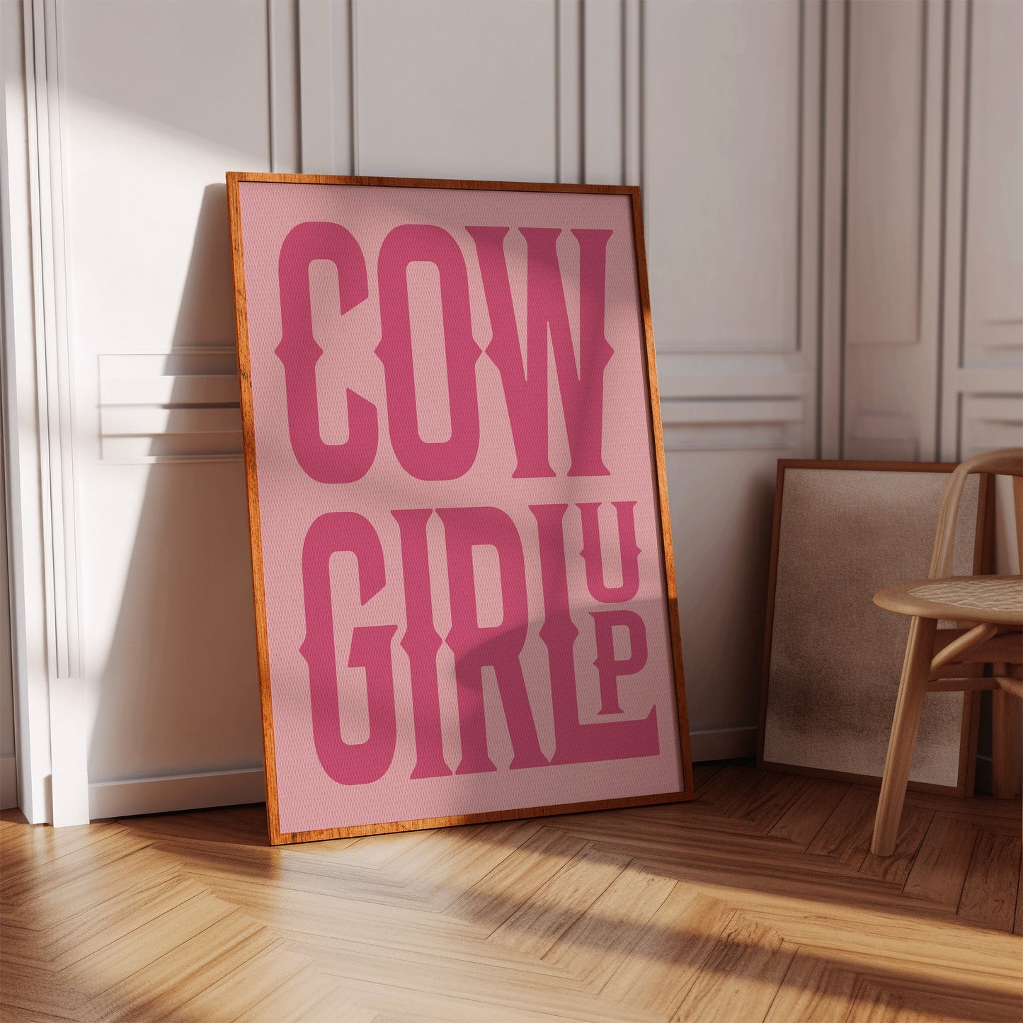 Cowgirl Up Pink Western Poster