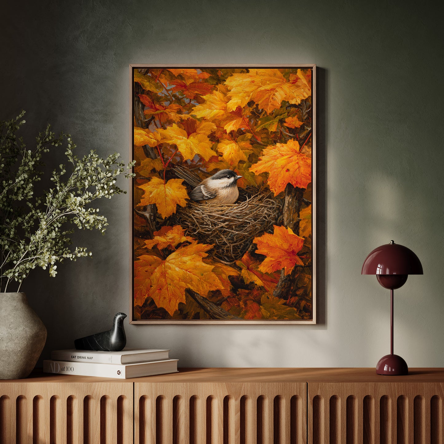 Maple Leaves Shield Chickadee's Rest