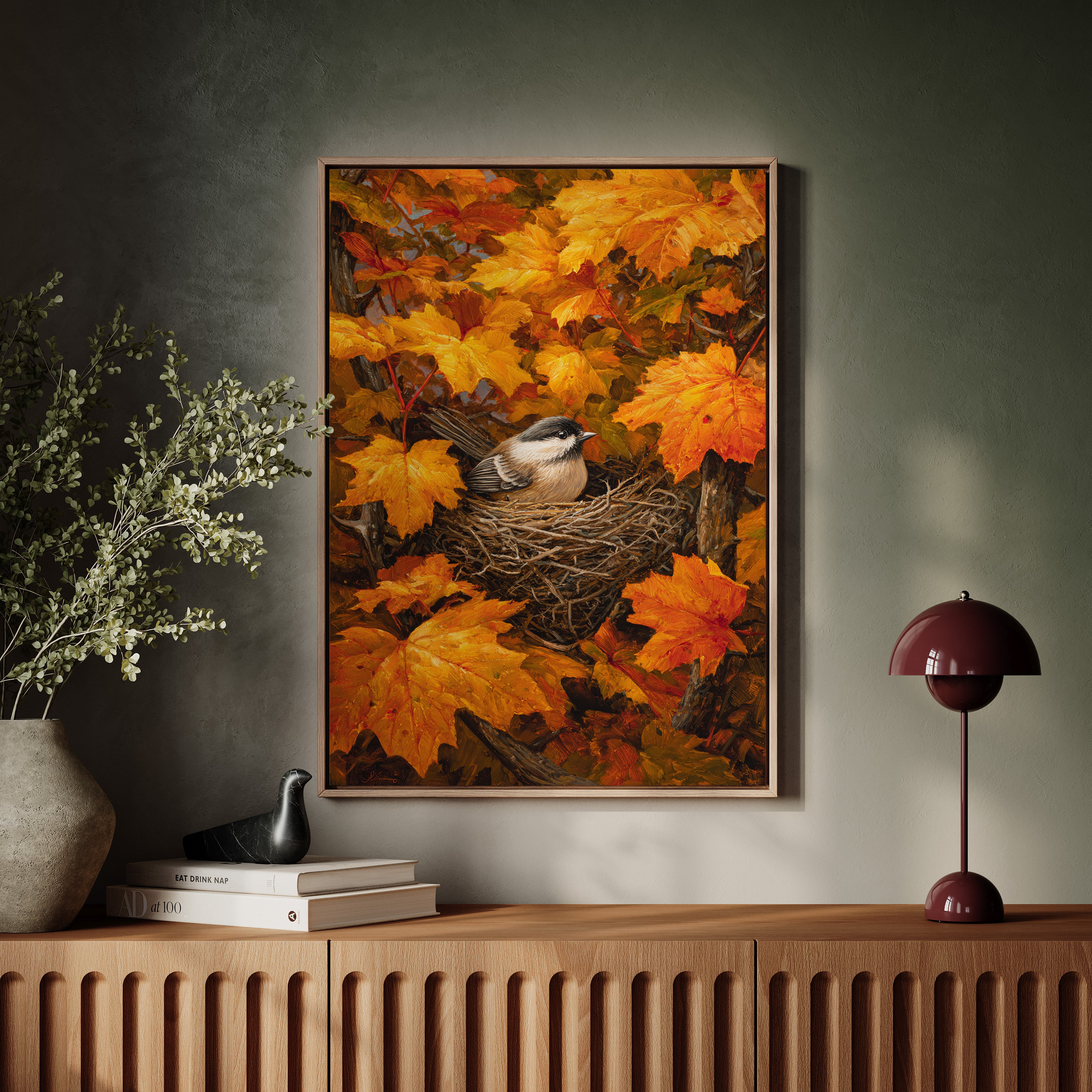 Maple Leaves Shield Chickadee's Rest