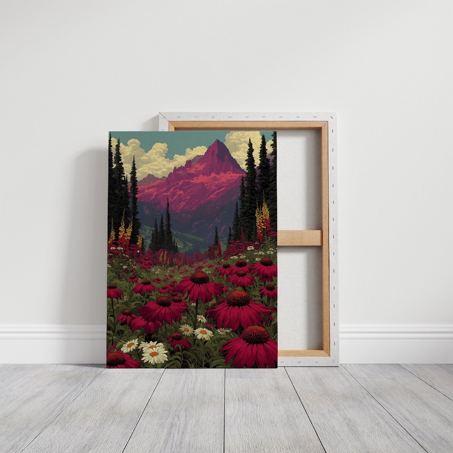 Alpenglow Meadow: Retro National Park Poster
