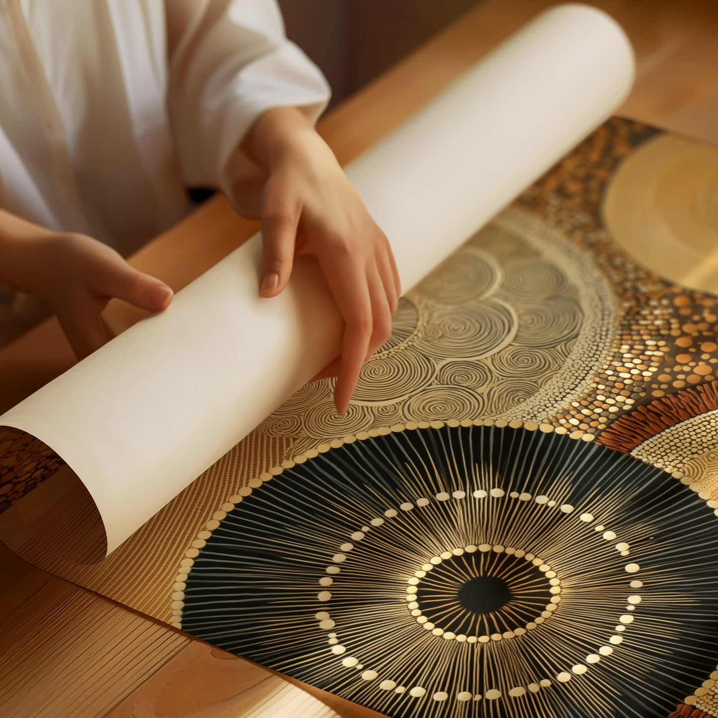 Celestial Circles Dance In Gold