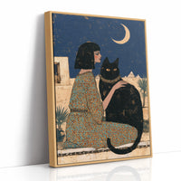 Moonlit Audience With Her Cat