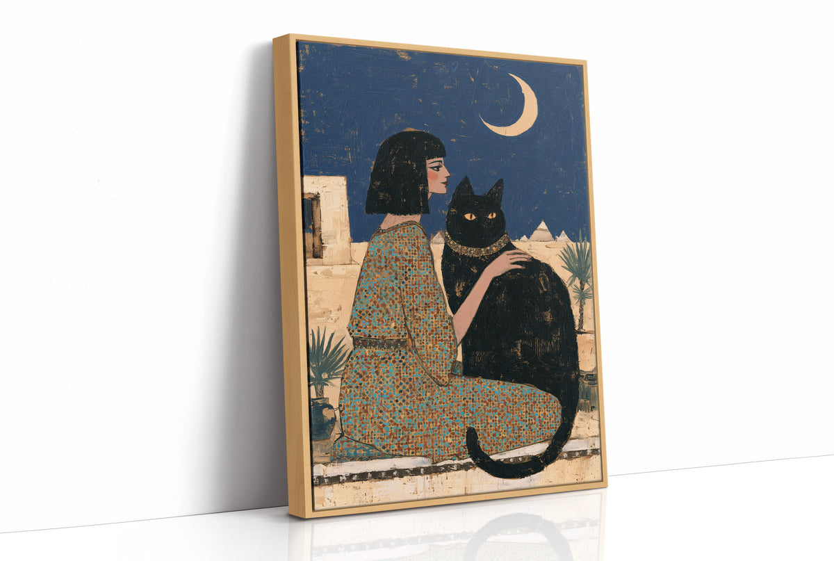 Moonlit Audience With Her Cat