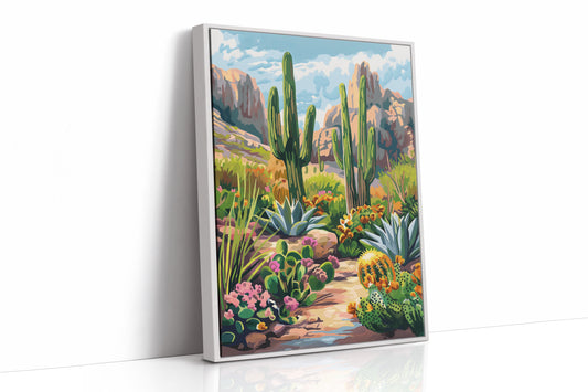 Sunlit Path Through Saguaro Country