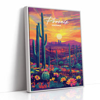 Desert Blooms Under Fiery Skies