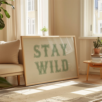 Stay Wild – Western Typography Wall Art Print