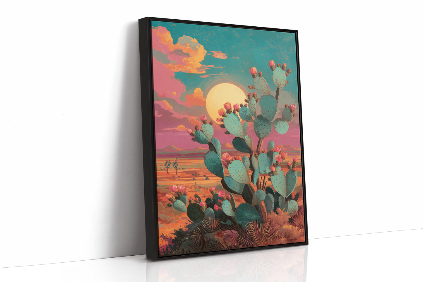 Prickly Pears Chase Desert Moonrise