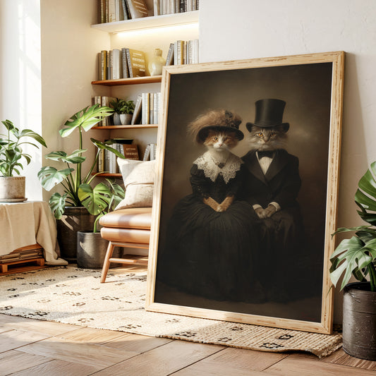 Feline Elegance in Vintage Attire