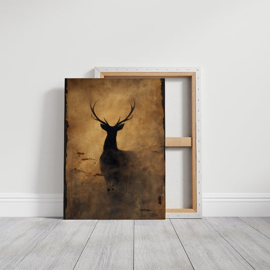 Stag's Silhouette On Autumn Gold