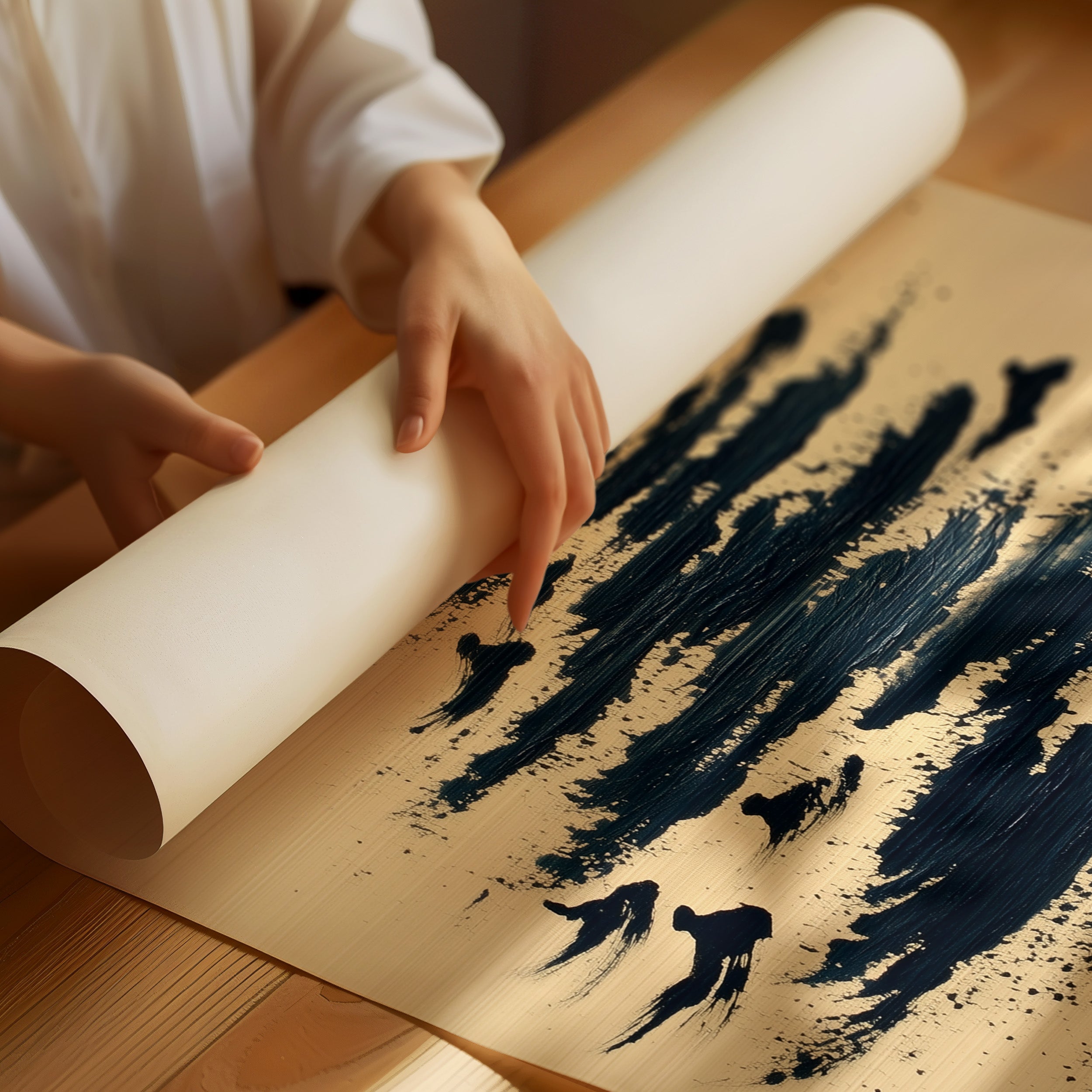 Birds Dance Through Inky Waves