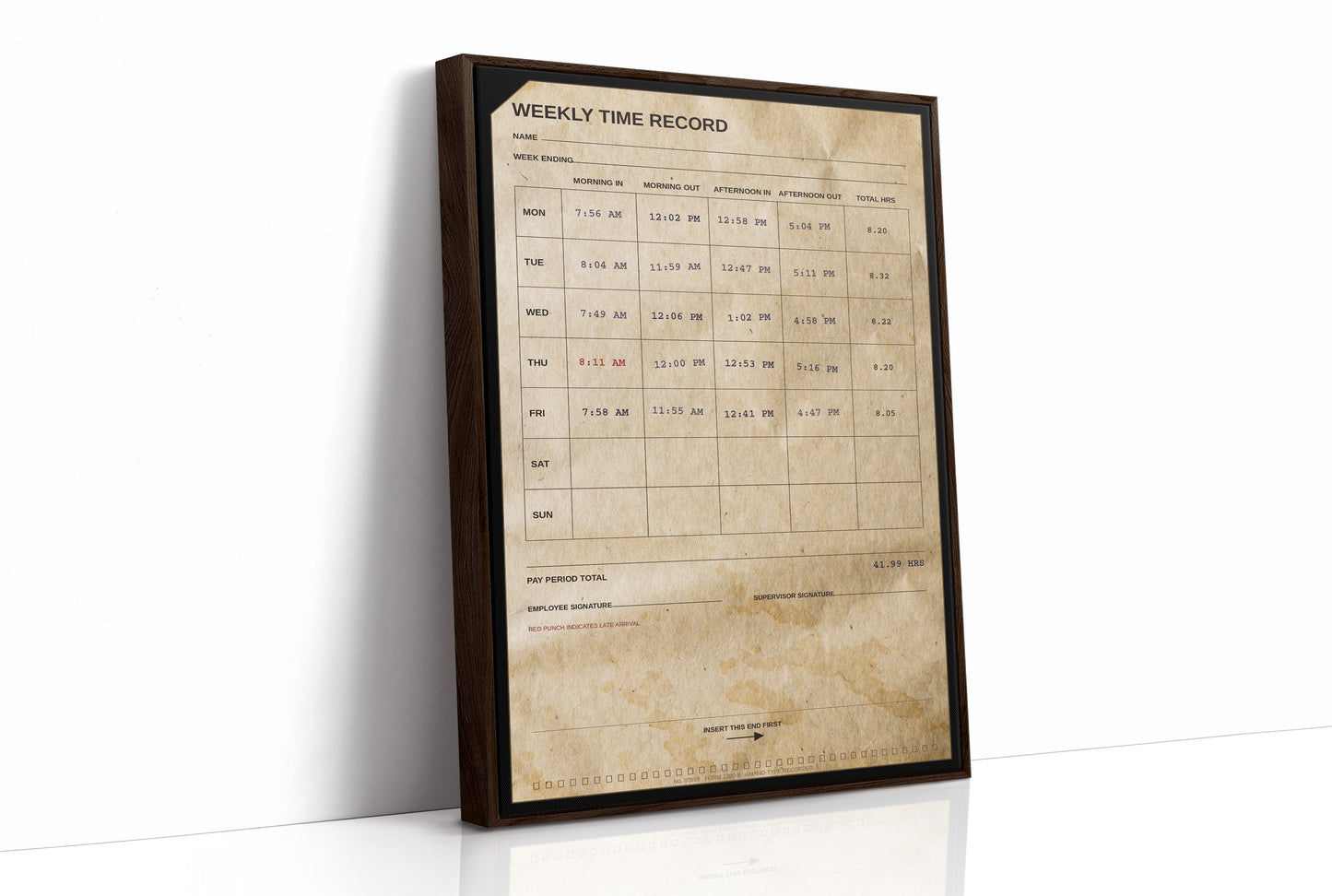 Clocked In: Weekly Time Record Print