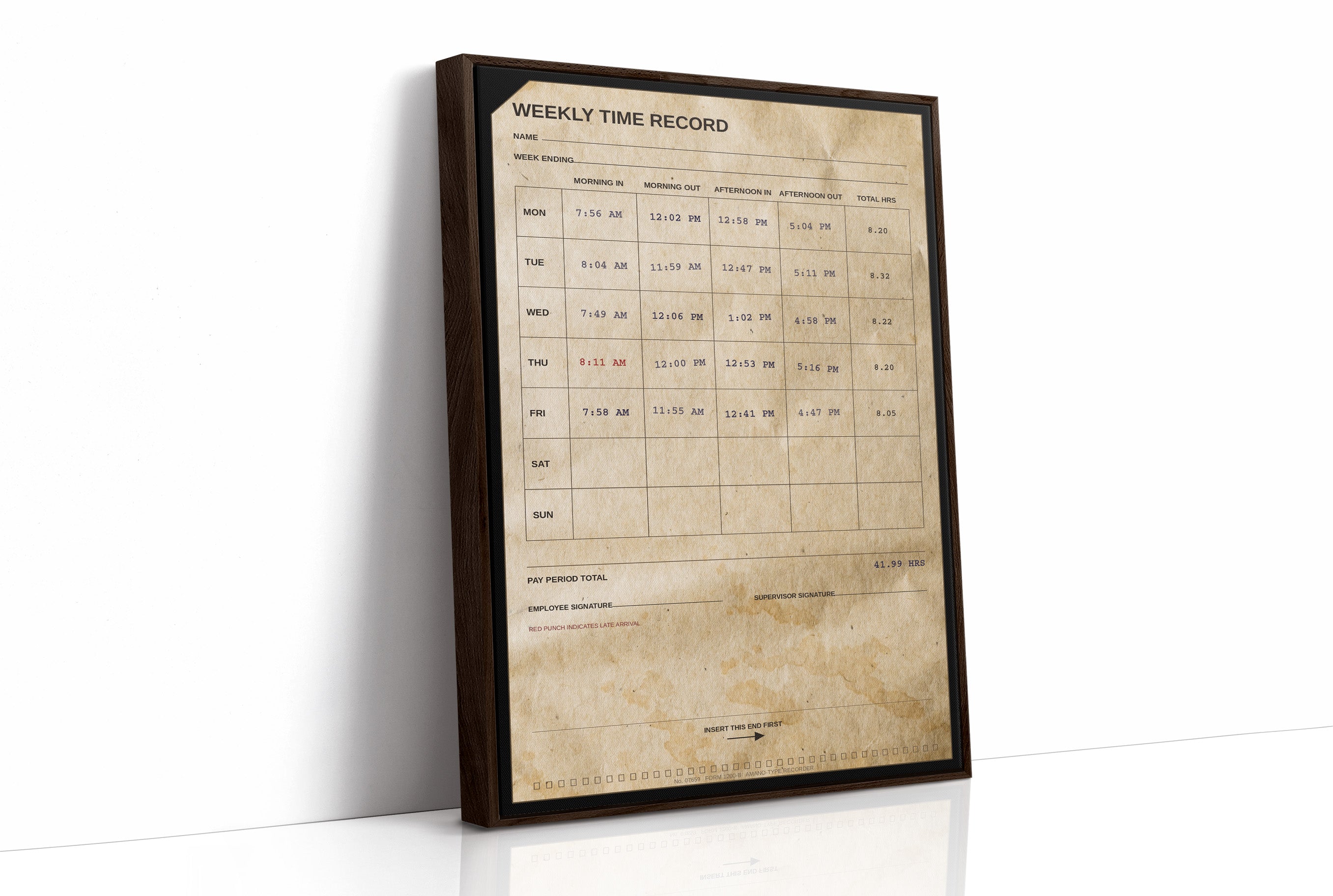 Clocked In: Weekly Time Record Print