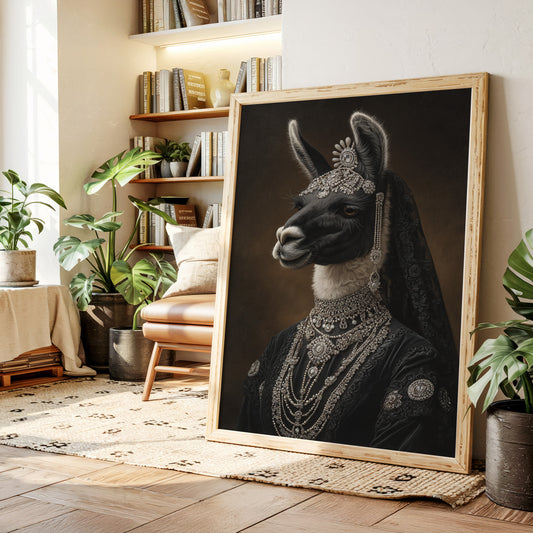 Regal Llama in Opulent Attire