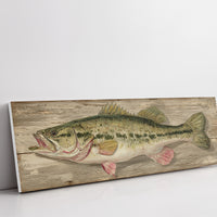Largemouth Bass Over Rustic Wood