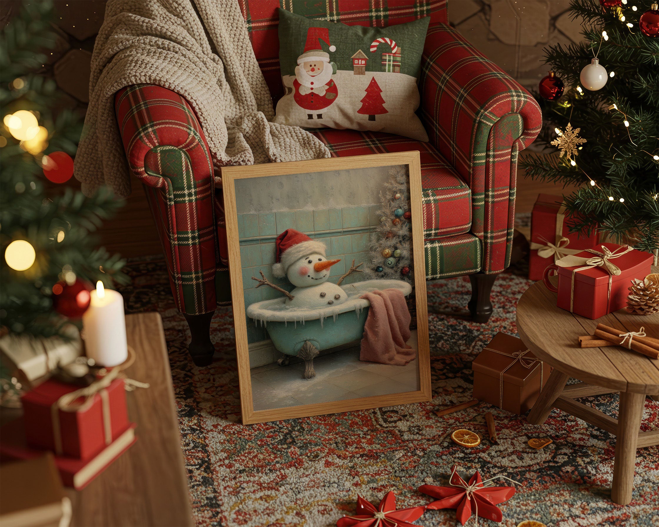 Snowman Takes A Warm Bath