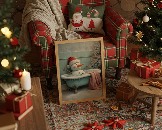 Snowman Takes A Warm Bath