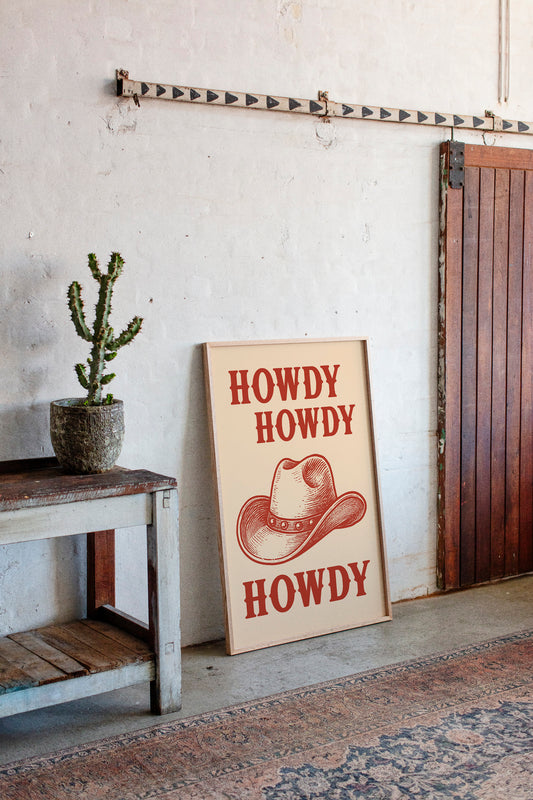 Howdy Howdy Western Hat Print