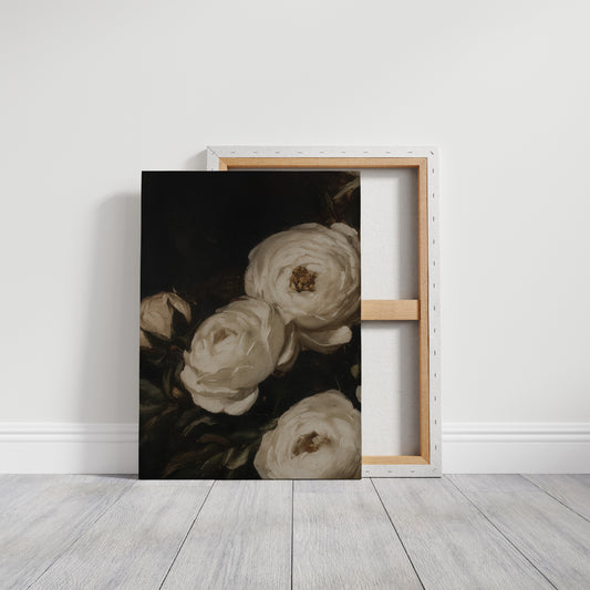 Ivory Roses in Baroque Shadow