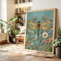 Golden Wings Amidst Wild Blooms