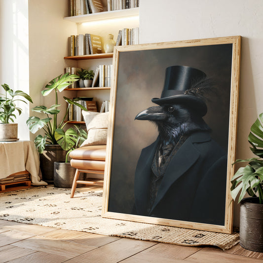 Dapper Raven in Formal Attire