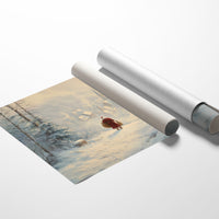 Snow Path Leads To Village Light