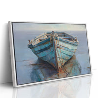 Blue Boat Rests At Tide