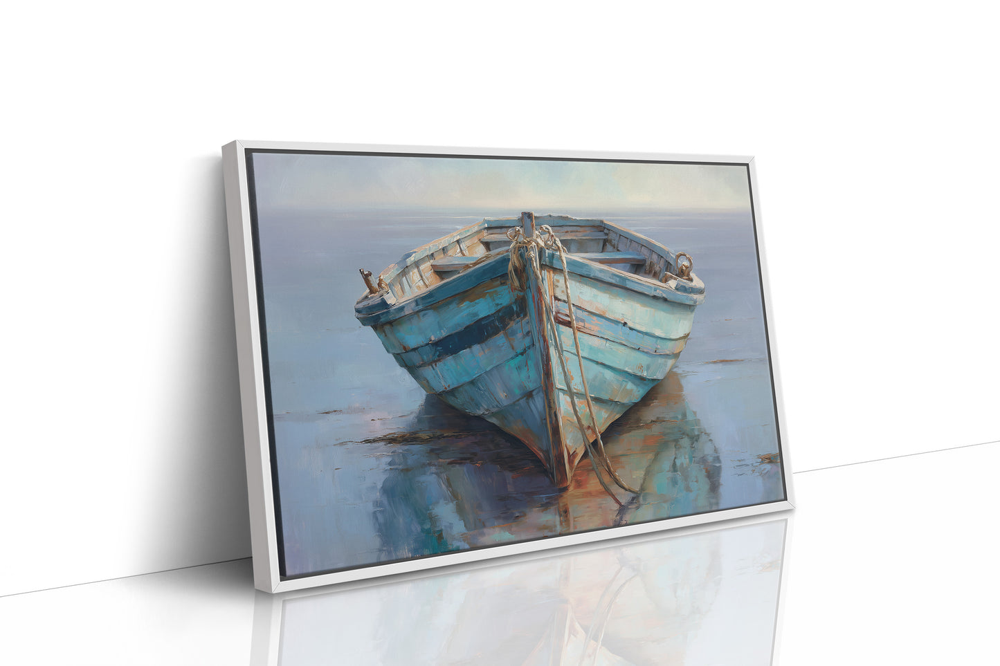 Blue Boat Rests At Tide