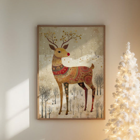 Reindeer Tales In Golden Patterns