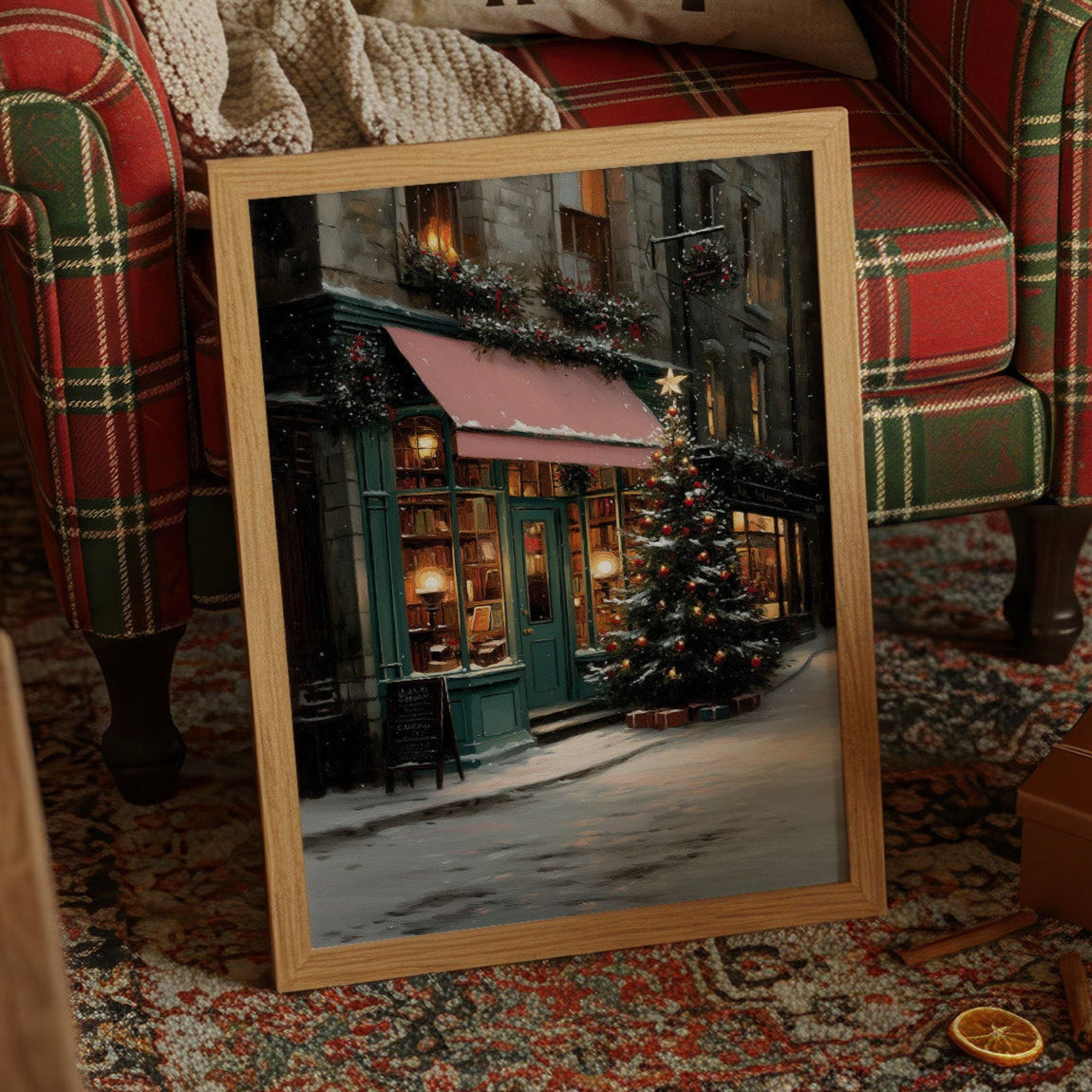 December Snow Lights The Bookshop