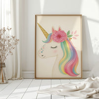 Starlit Unicorn with Rainbow Mane