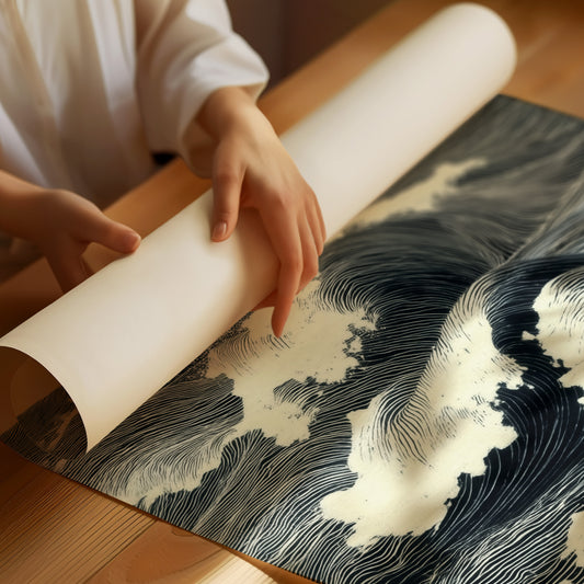 Waves Draw Stories In Midnight Ink