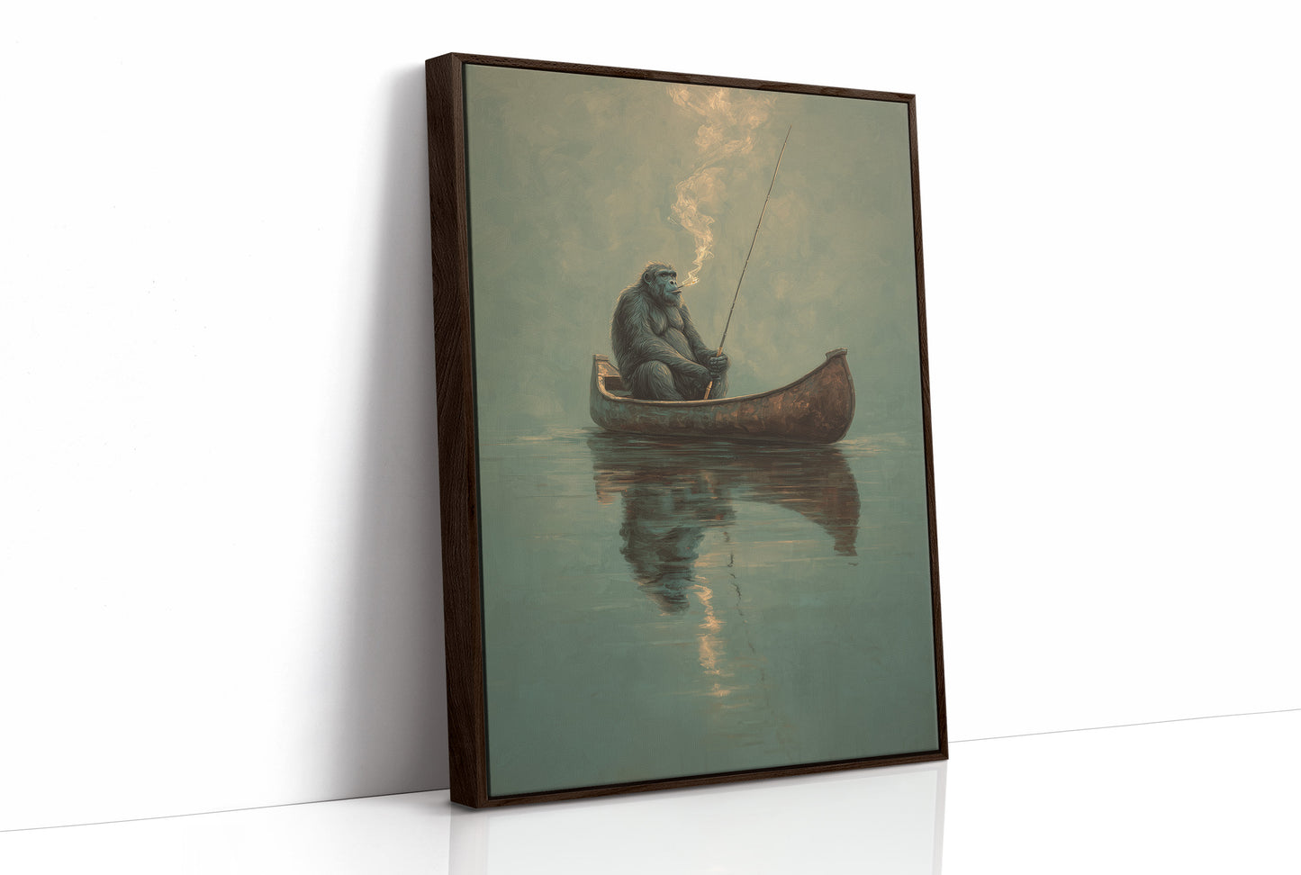 Contemplative Angler: Primate's Solitary Voyage
