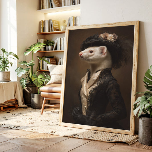 Dapper Ferret in Elegant Attire