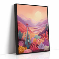 Sunset Paints Desert Flowers Wild