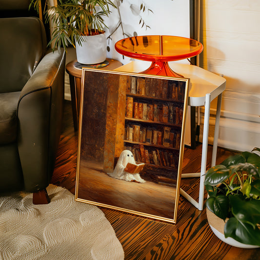 Whimsical Ghost Library Canvas Print - Enchanting Art - Gallery Canvas image 8