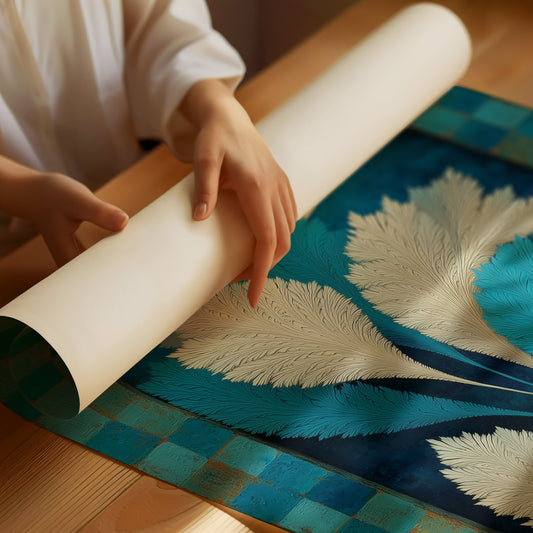 Moonlit Feathers Dance In Turquoise