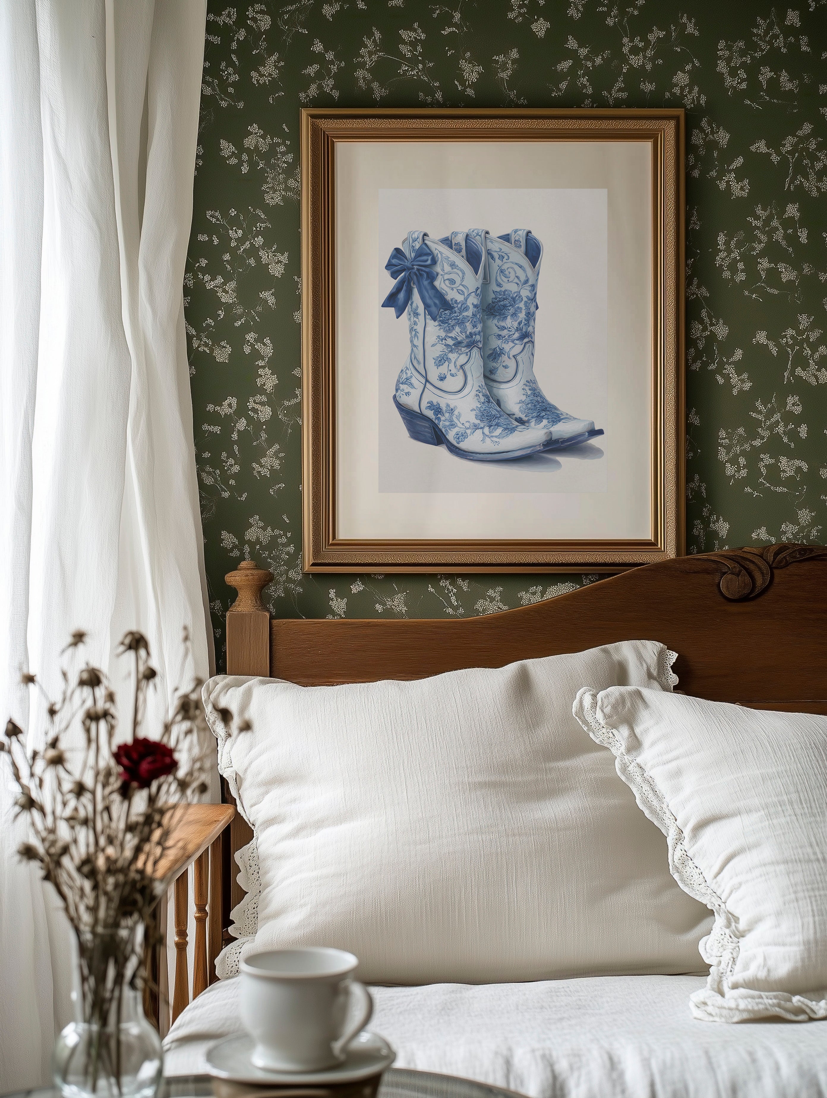 Wildflower Cowgirl Dreams - Blue Western Boots